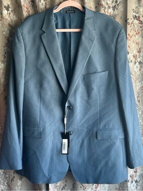 Men's Blue Single-Breasted Blazer